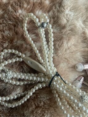 Multi-Strand Faux Pearl Earbuds - Ivory Pearls